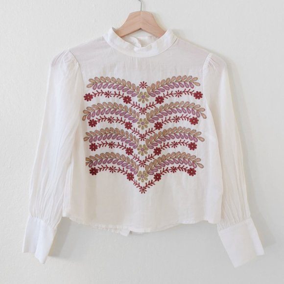 Anthropologie Tops - Anthropologie embroidery sheer top
